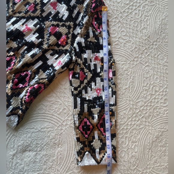 Sequin silk cropped evening jacket size XS - Picture 11 of 12